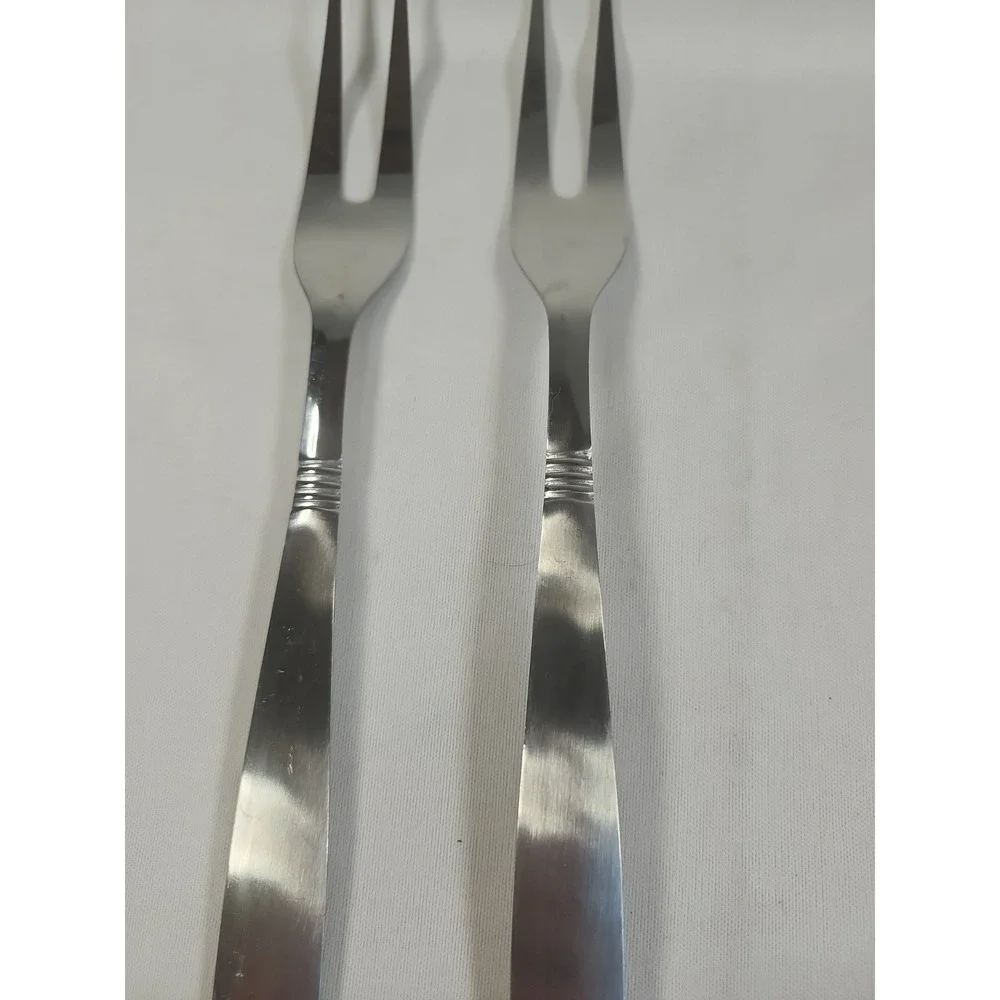 Lot Of 2 Stainless Steal Serving Forks 12.25 Inches X 1.25 Inches